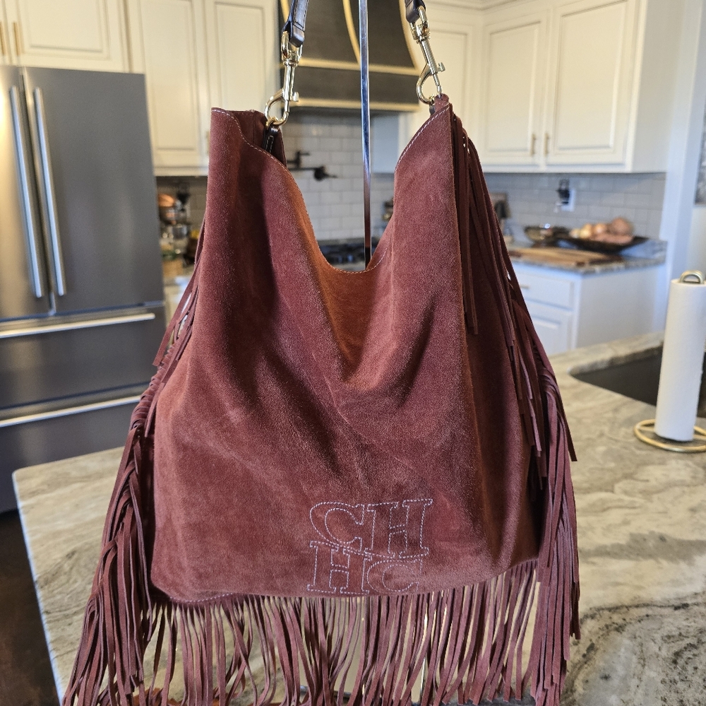 SOLD!!!Carolina herrera poncho bag with fringe
